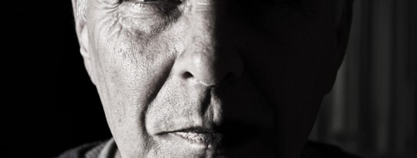 Elderly man with wrinkles